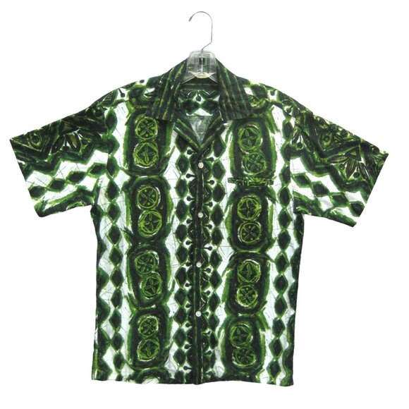 Tropicana Bark Cloth Shirt Mens Medium Loop Collar Vintage 1950s Size M - Picture 1 of 10